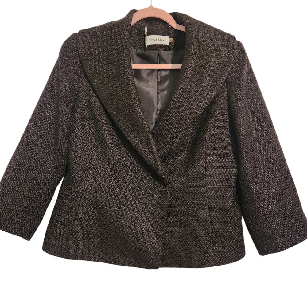 Calvin Klein Lined Black Jacket Size 12 - Picture 2 of 10